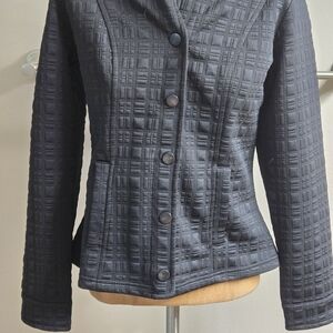 QVC Isaac Mizrahi Black XXS (see QVC Sizing)Patterned Lightweight Jacket